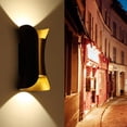 thumbnail image 1 of Spptty Modern LED Wall Light Black Aluminum Alloy Warm White Indoor Outdoor, 1 of 8