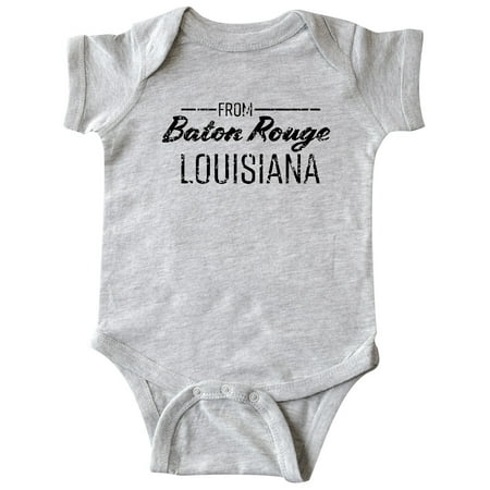 

Inktastic From Baton Rouge Louisiana in Black Distressed Text Gift Baby Boy or Baby Girl Bodysuit