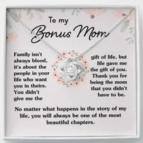 To My Bonus Mom Necklace, Bonus Mom Jewelry, Gift for Stepmom, Foster Mom - Featuring Necklace With Meaningful Message Card, Gift for Birthday, Mother's Day