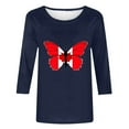 thumbnail image 3 of qucoqpe Women's Summer Tops Fashion Casual Loose Crew Neck 3/4 Sleeve Shirts Graphic Tees Blouses, 3 of 5