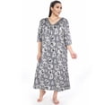 thumbnail image 6 of Women's Plus Size Pajamas, New Style Sleepwear Can Be Worn in All Seasons, Mid-Length-Sleeved House Dress, Loose Soft Nightdress (XL), 6 of 6