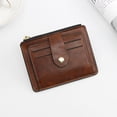 thumbnail image 5 of Cartera sencilla de piel sintética con cierre y hebilla para mujer (marrón), 5 of 5