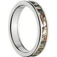 thumbnail image 3 of 4mm Half-Round Titanium Ring with a Mossy Oak Duck blind Camo Inlay, 3 of 3