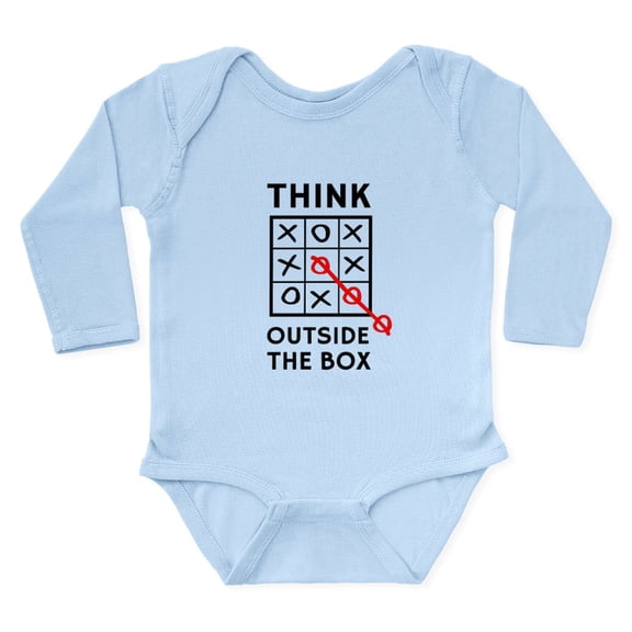 CafePress - Think Outside The Box Body Suit - Long Sleeve Cotton Baby Bodysuit