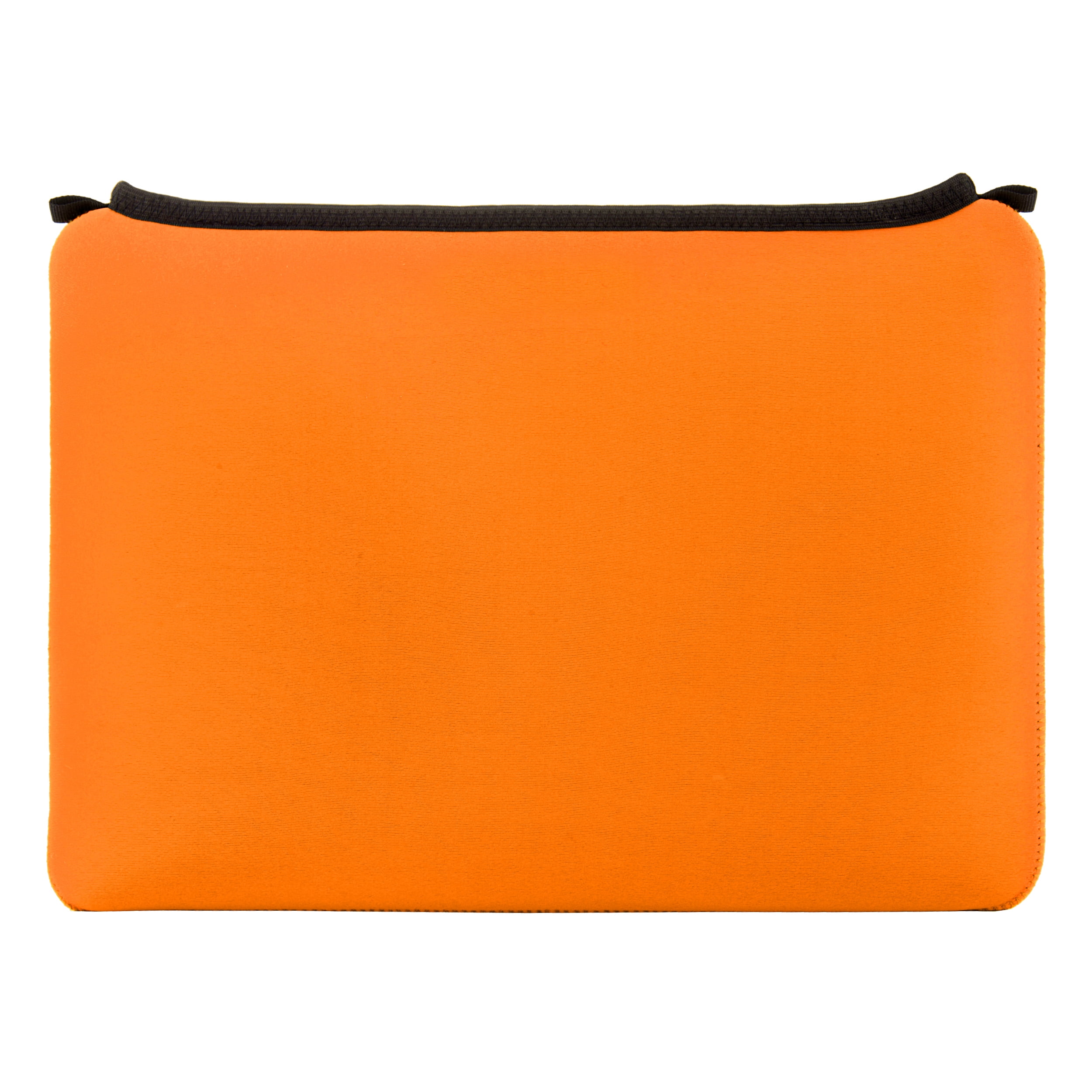 Germini Series Multi-Compartment Nylon Backpack With Padded Straps, Zippered Pockets And Colorful Neoprene Smart Sleeve for 15 Inch Laptops / Tablets Bundle(Black)(Orange)