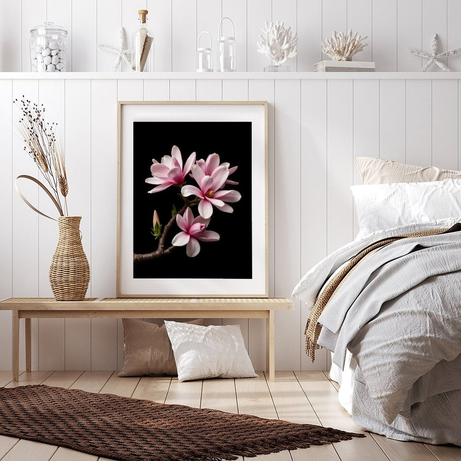 Diamond Art Kit for Adults, Pink Magnolia Blossoms On Branch Diamond Painting for Adults Beginners, 5D DIY Diamond Art Painting Kits, Colorful Diamond Painting Craft for Home Decor 12x16