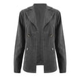thumbnail image 2 of Vedolay Jackets Womens Casual Long Sleeve Open Front Lapel Collar Blazer Jacket,Dark Gray L, 2 of 5