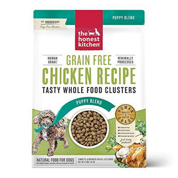 The Honest Kitchen Whole Food Clusters Puppy Grain Free Chicken Dry Dog Food, 4 lb Bag
