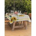 thumbnail image 3 of Outdoor Tablecloth with Umbrella Hole for Patio/Picnic/Party/Camping, Sunflowers Gnomes Waterproof Table Cloth Rectangle Table Cover Washable, Eucalyptus Spring Linen Texture (54"x 80"), 3 of 8