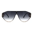 thumbnail image 3 of SA106 Mens Metal Frame Rimless Angular Geometric Shield Mafia Sunglasses Gold Smoke, 3 of 4