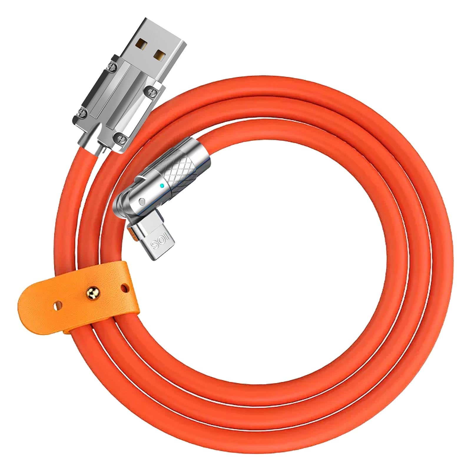 RnemiTeamo Mobile Phone Data Cable Elbow 180°Rotation Liquid Silica