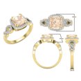thumbnail image 4 of Dazzlingrock Collection 7mm Cushion Morganite & Round White Diamond Halo Split Shank Engagement Ring for Women (0.25 ctw, Color I-J, Clarity I2-I3) in 10K Yellow Gold, Size 6.5, 4 of 6