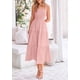 thumbnail image 3 of Vestido PRETTYGARDEN para mujer, midi, de verano, rosa, talla S, 3 of 9