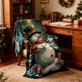 thumbnail image 4 of WEGFTDUOP Christmas Snowman Print Double-sided Blanket Comfortable And Soft Flannel Blanket Merry Christmas Blanket Suitable For Bedroom Sofa Christmas Decoration Blankets And Throws, Bed Blankets, 4 of 6