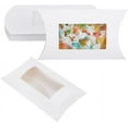 thumbnail image 6 of 30pcs 6.3x2.8x1inch White Paper Pillow Candy Boxes Gift Boexes with PVC Visible Window for Birthday Wedding Party Favors Supplies, 6 of 9