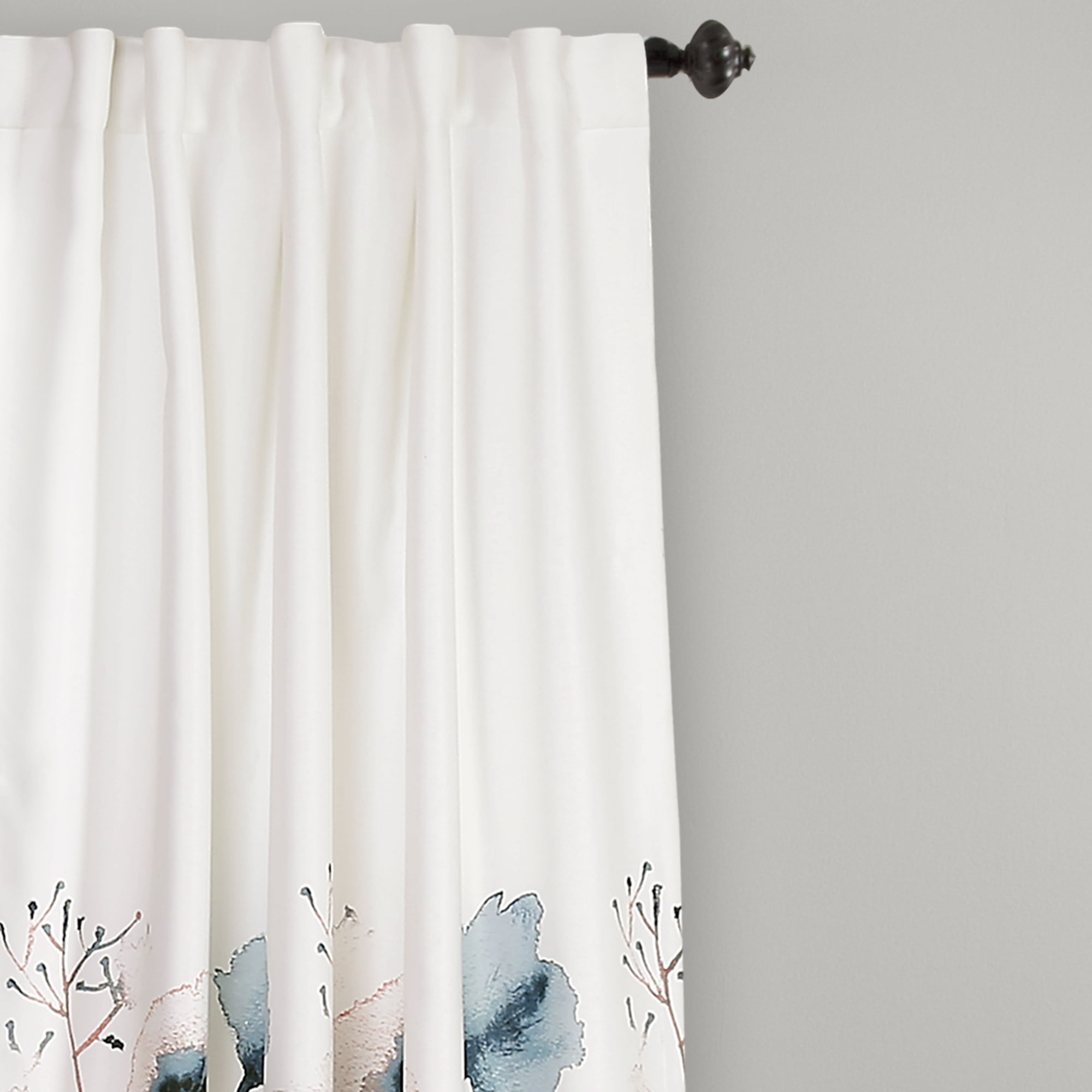 White on Blue Snowflake ZHH Handcrafted Fresh Flora Flowers Embroidered Sheer Roman Shade Curtain 25 by 55-Inch