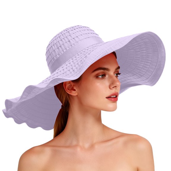 Zynoxe Sun Hat for Women Summer Extra Wide Brim Sun Protection Foldable Beach Hat Outdoor Floppy Bucket Hat for Travel