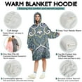 thumbnail image 5 of Wearable Oversized Blanket,Blue Ethnic Paisley Pattern Wearable Blanket Hoodie for Adults,Cozy Hooded Blankets with Super Pockets,Super Warm Fuzzy Pullover for Women & Men, 5 of 6
