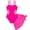 Hot Pink, variant on HWJAD Girls Swimsuit One-Piece Bathing Suit with Mesh Cover Ups Adjustable Straps Cut Out Swimwear Size 5-12