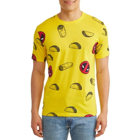 Men's Deadpool All-Over Print Men's Short Sleeve Graphic T-Shirt, Up to 2XL