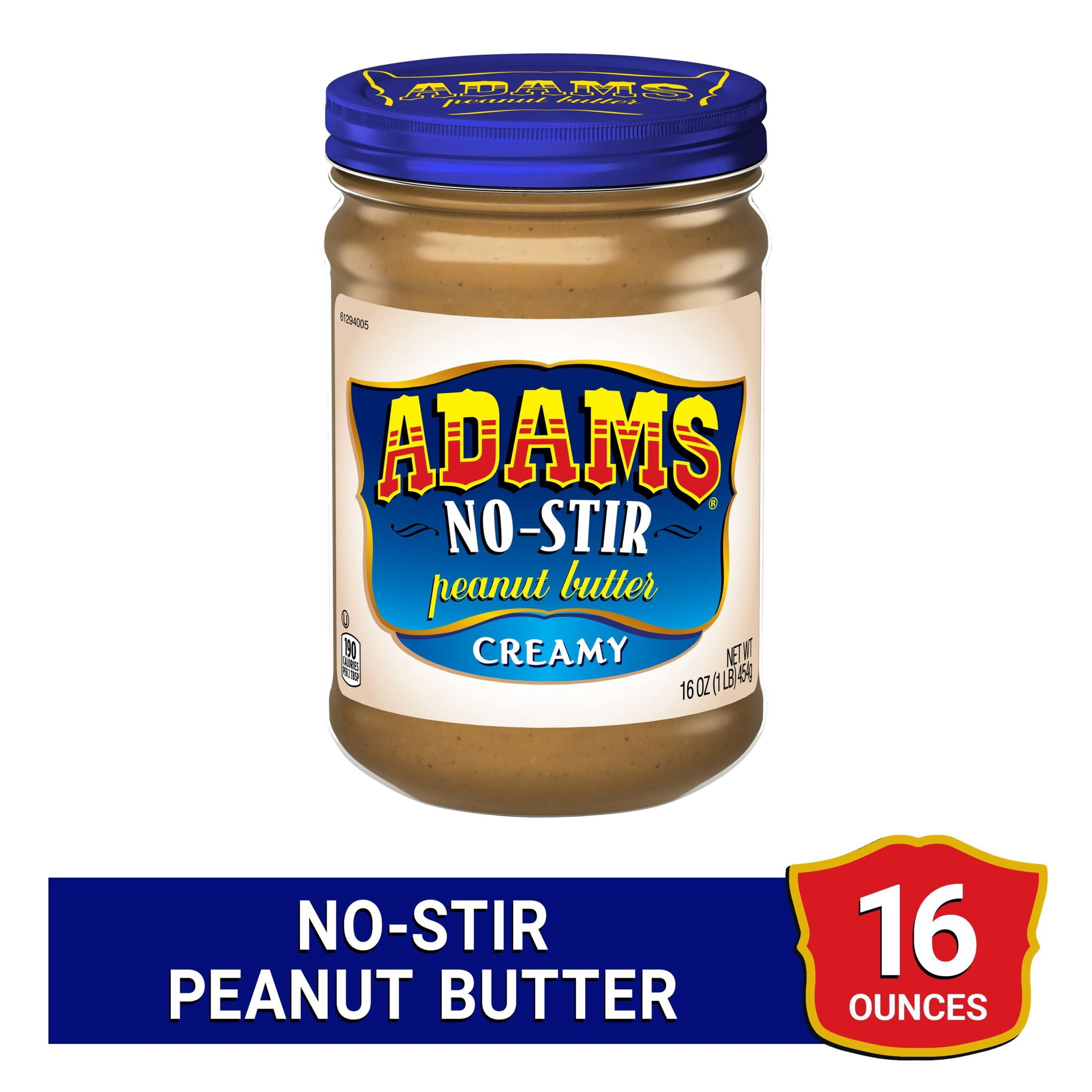 (12 pack) Adams No-Stir Creamy Peanut Butter, 16 oz