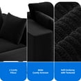 thumbnail image 5 of Dextrus 107 Inch Cloud Sectional Couch, Modern Modular Sofa with L-Shape Chaise, Upholstered Sofa for Living Room Bedroom, Black, 5 of 11