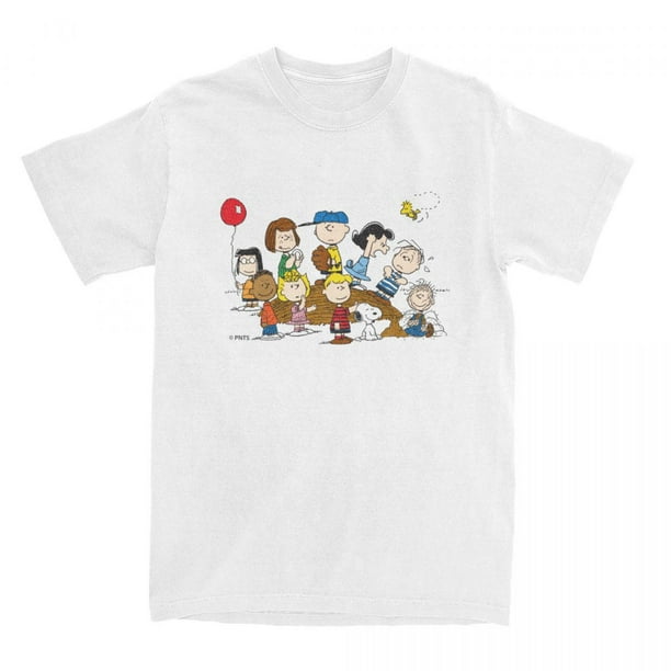 Camisetas con personajes de cómics de Peanuts para hombres y mujeres, divertidas camisetas con estampado de Snoopy, Charlie Brown y dibujos animados, 100 % algodón