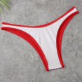 thumbnail image 4 of Female High Rise Pure Color Two Piece Swimsuits Bathing Suits High Waisted Bikini Set Red L, 4 of 4