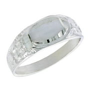 Sterling Silver Oval ID Baby Ring / Kid's Ring / Toe Ring (Available in Size 1 to 5), size 4.5