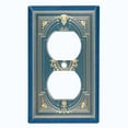 thumbnail image 2 of Metal Light Switch Plate Cover Elegant Victorian Theatre Floral Frame Blue FRA070, 2 of 13