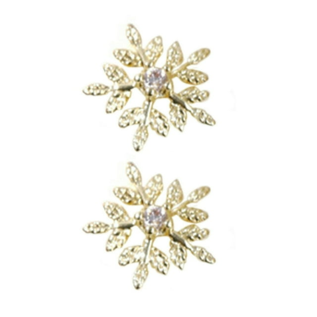 2Pcs Christmas Nail Zircon Set Bell Elk Sled Christmas Tree Design Nail Zircon Art for Family Friends