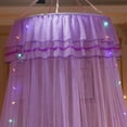 thumbnail image 5 of Mosquito Net for Girl Bedroom Queen Size Bed with String Light,Bed Canopy Round Lace Dome Bed Tent Hanging Curtain 27.5 "x 102" Mosquito Net and Drapes Kids Canopy Bed,Purple, 5 of 7