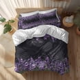 thumbnail image 2 of Lavender Twin Size Comforter Set, Spring Purple Flowers Watercolor Style Black Bedding for All Seasons, 4 Pcs Bed Set, 1 Quiltcover (68"x86") ,1Sheet(67"x116"), 2Pillowcases (30"x20"), 2 of 9