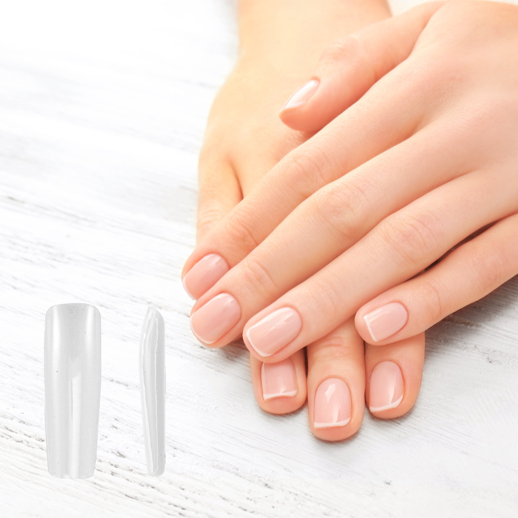 Unique Bargains Women's Plating Full Coverage Fake Nails Clear 1set