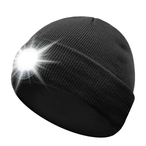 Bluetooth Hat with Light, Unisex Beanie Hat with Light for Kids - Knitted Night Beanie Cap Flashlight Hat Black | Unique Birthday Tech Gifts for Kids