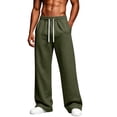 thumbnail image 2 of Rexolia Mens Heavyweight Sweatpants Loose Fit Joggers with Pockets Drawstring Athletic Casual Lounge Gym Outdoor Army Green L, 2 of 6