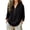 #03 Black, variant on Women's Mandarin Collar Henley Blouse, Button Placket Long Sleeve Top, Relaxed Fit Work Shirt for Vacation Work Leisure, Army Green M