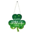thumbnail image 2 of PATLOLLAV St Patrick's Day Front Door Sign, Wooden Shamrocks Plaque Wreath Ornament Irish Hanging Welcome Board Spring Home Wall Green Lucky Shamrock Truck Decoration, Clover Style, 2 of 5