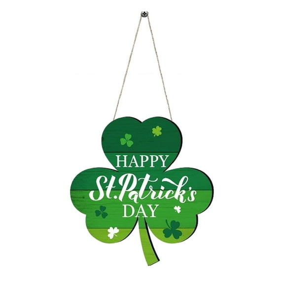 MXTPOV St. Patrick's Day Welcome Sign for Front Door, Wooden Shamrock Shaped Ornaments for Tree Party, St Patricks Day Decorations, Lucky Irish Sign for Wall Home Decor