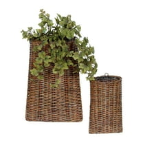 Garden Decorative Baskets (Set Of 2) 12"H, 18"H Rattan