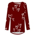 thumbnail image 5 of Wycnly Valentines Day Shirt Womens Valentines Heart Tops Spring Ladies Long Sleeve Round Neck Pullover Blouses Trendy Heart Print Girls Valentine Day Sweater Weekly, 5 of 5