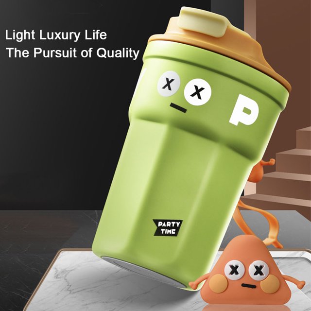 Taza de café de 400 ml, botella de agua de acero inoxidable, versátil, a prueba de fugas para niños y niñas JShteea El nuevo