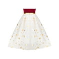 thumbnail image 6 of Girls Dress Red Vintage V-neck Hollow Back Gold Star Bow Tie Tulle 6 Years, 6 of 9