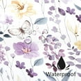 thumbnail image 4 of Coral Floral Shower Curtain, Watercolor Flower Fabric Shower Curtain for Bathroom, Cute Wildflower Butterfly Cloth Shower Curtain Set with Hooks, 84x84, 4 of 6
