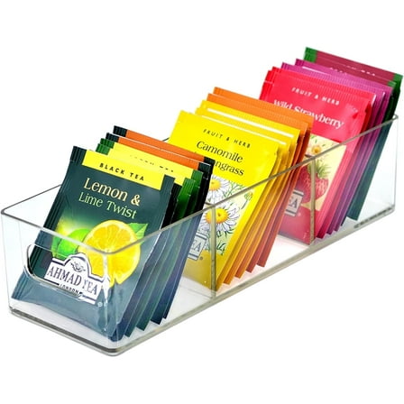 Youngever 2 Pack Plastic Tea Packet Organizers, Tea Bag Holder, Tea Bag Storage, 8.5" x 3" x 2"