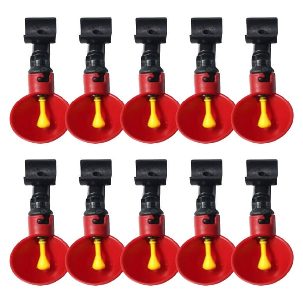 10 vasos para beber agua para aves de corral, para pollos y gallinas, bebederos automáticos de ABS. 7cmx3.5cm