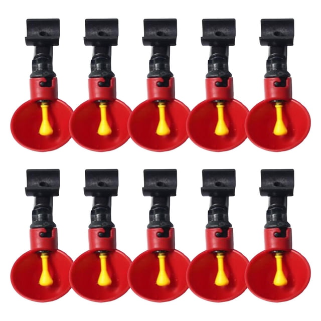 Conjunto de 10 Vasos para Nutrir Aves de Granja, Dispensador Automático Resistente 6,6x10cm , 7cmx5cm 7cmx3.5cm