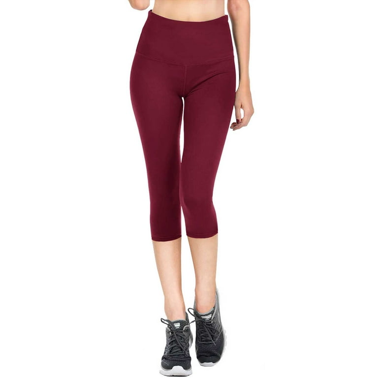 VIV Collection Signature CAPRI Leggings Soft and Strong Tension (S,  Burgundy) 