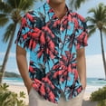 thumbnail image 2 of Yteetum Men's Short Sleeve Shirts Floral Print Hawaiian T Shirt Casual Button Down Short Sleeve Lapel Beach Summer T-Shirts, 2 of 7