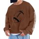 thumbnail image 1 of Sudadera sin capucha para hombre, cuello redondo, sudadera deportiva con estampado de fútbol, jersey de manga larga, blusa de poliéster para hombre, 1 of 4